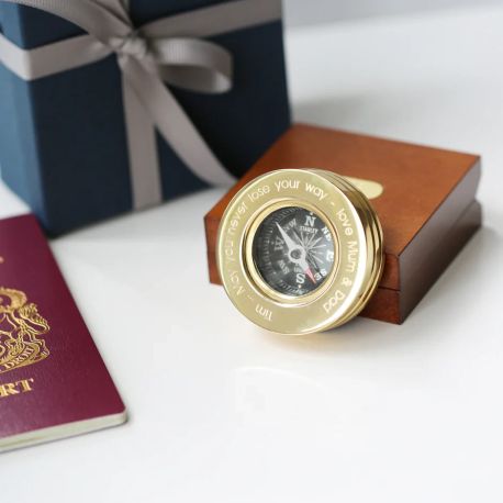 Personalised Compass in Timber Gift Box