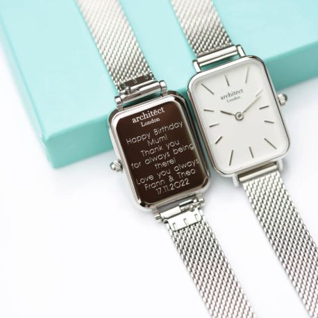 Architēct Lille Watch – Cloud Silver, Modern Text Engraving
