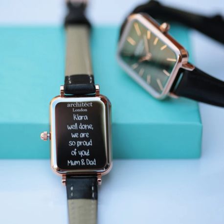 Architēct Lille Watch – Pine Green, Handwriting Engraving