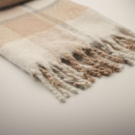 Personalised Grey Chequered Mohair Feel Blanket