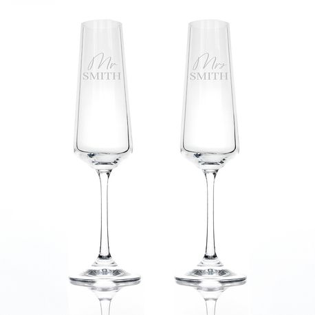 Personalised Couples' Champagne Flute Set