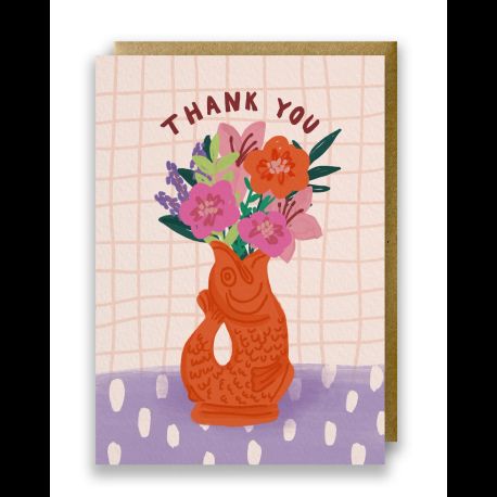 Gluggle Jug Thank You Greeting Card - Orange