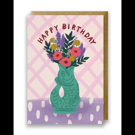 Gluggle Jug Happy Birthday Greeting Card - Green
