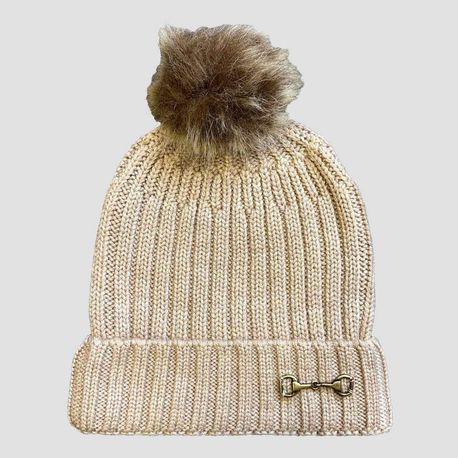 Grays Bobble Hat with Snaffle Beige