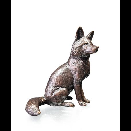 Richard Cooper Fox Sitting Bronze Sculpture