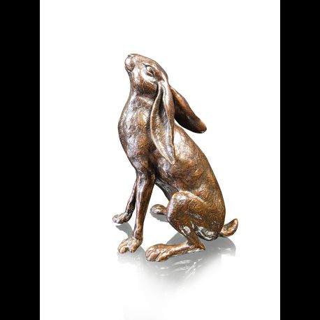 Richard Cooper Large Hare Moon Gazing Bronze Sculpture