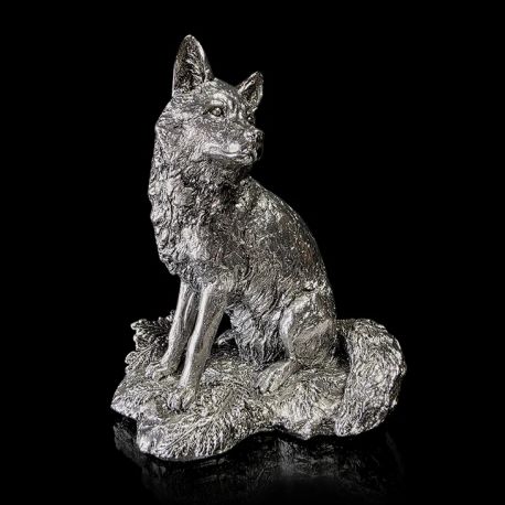 Richard Cooper A Moment's Rest - Fox Nickel Sculpture