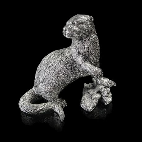 Richard Cooper Lucky Catch - Otter Nickel Sculpture