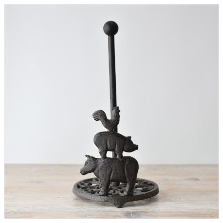 Cast Iron Farm Animal Toilet / Kitchen Roll Holder