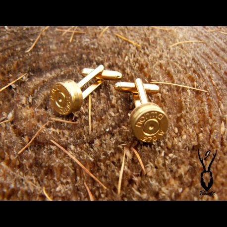 J Boult Gold-Plated Upcycled Bullet Cufflinks