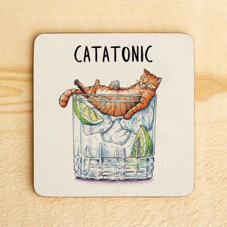Catatonic Funny Cat Coaster