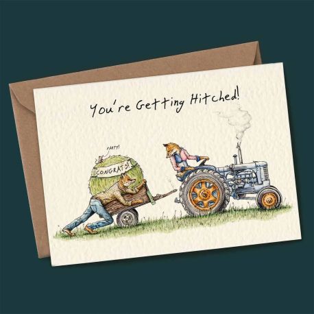 Getting Hitched Wedding Engagement Card