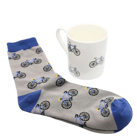 Bicycle Fine Bone China Mug &amp; Sock Gift Set