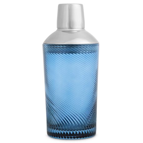 Twist Glass Cocktail Shaker - Blue