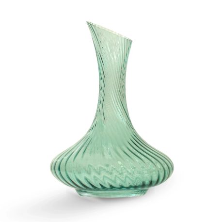 Twist Green Coloured Glass Wine Decanter