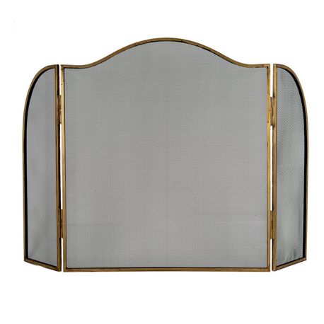 Antiqued Brass Large Fire Screen