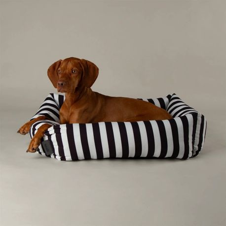 Scruffs Amalfi Striped Box Dog Bed - Black