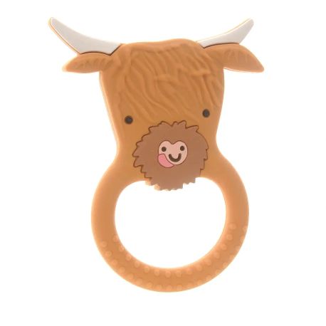 Highland Cow Silicone Baby Teether