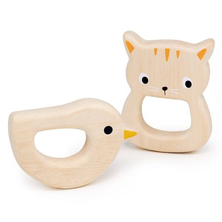 Mentari Bird and Kitten Teethers Set
