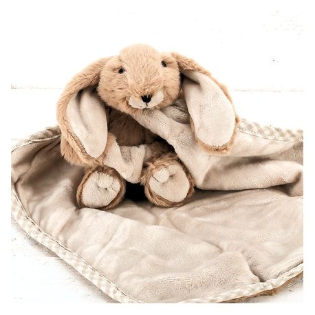 Jomanda Bunny Plush Baby Comforter in Brown