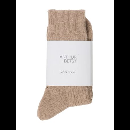 Luxury Alpaca Wool Socks in Wheat Taupe Cream