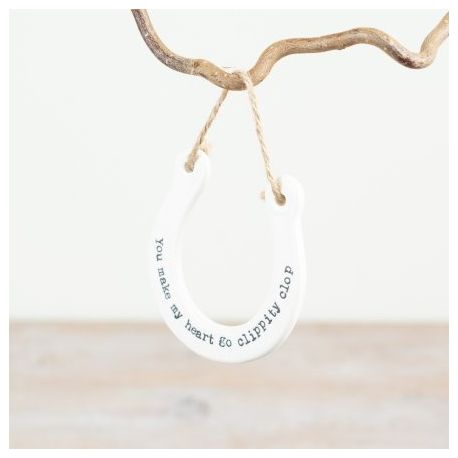 "You Make My Heart" Hanging Horse Shoe Decoration