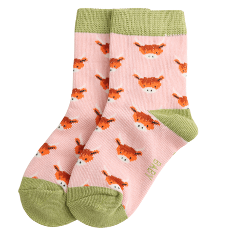 Sparrow Baby Highland Cow Socks - Light Pink