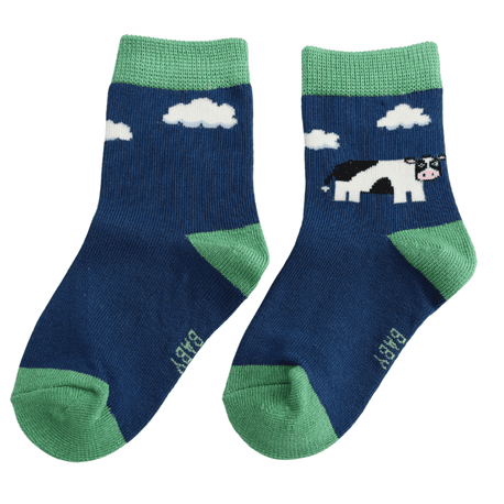 Sparrow Baby Cow Socks - Navy