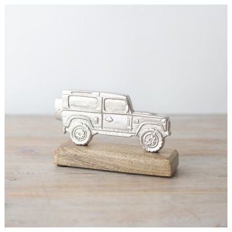 Wooden Base Land Rover Ornament