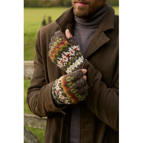 Pachamama Mens Westport Earth Fingerless Gloves