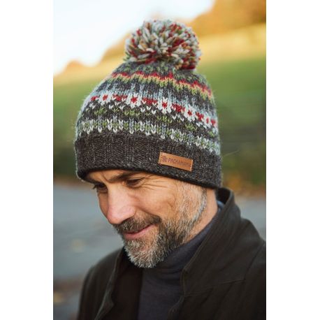 Pachamama Mens Westport Earth Bobble Beanie Hat