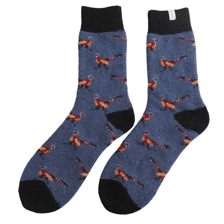 Mr Sparrow Winter Wool Pheasants Denim Socks