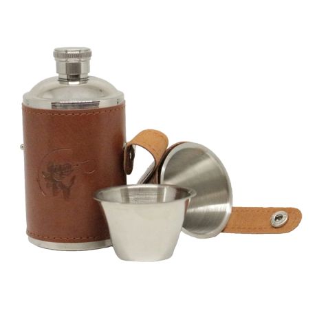 Fish &amp; Reel Hunter 6oz Hip Flask with Two Cups