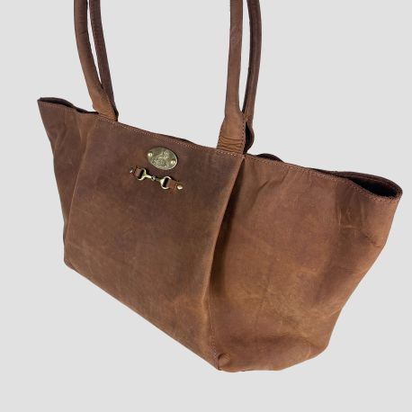 Grays Olivia Handbag in Hunter Leather with Snaffle Bit