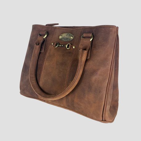 Grays Winnie Midi Handbag in Hunter Leather with Snaffle Bit