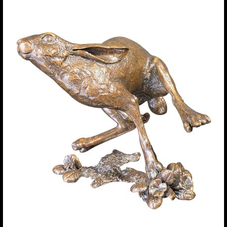 Richard Cooper Large Hare Running Bronze Sculpture