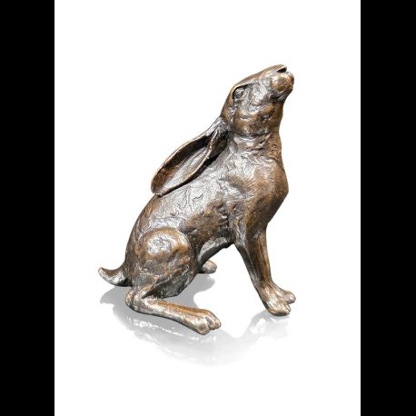 Richard Cooper Small Hare Moon Gazing Bronze Sculpture