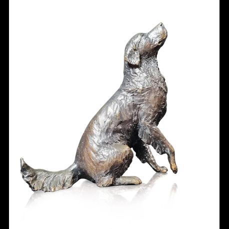 Richard Cooper Medium Retriever Sitting Bronze Sculpture